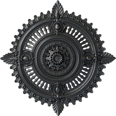Ekena Millwork Haylynn Ceiling Medallion (Fits Canopies up to 1 1/4"), 29 1/8"OD x 1 1/4"ID x 4"P, Pewter CM29HYPES